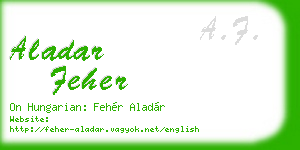 aladar feher business card