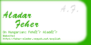 aladar feher business card
